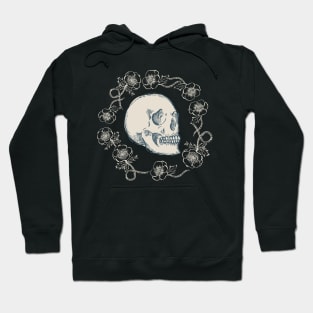 Skull and Flowers {Bone} Hoodie